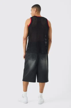 Oversized Open Stitch Knitted Vest | BoohooMAN UK