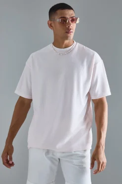 Oversized Ottoman Rib T-Shirt | BoohooMAN UK