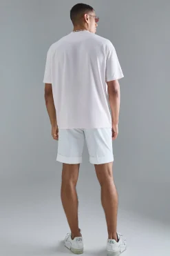 Oversized Ottoman Rib T-Shirt | BoohooMAN UK