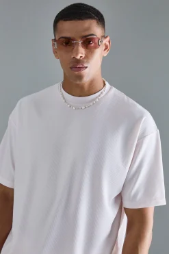 Oversized Ottoman Rib T-Shirt | BoohooMAN UK