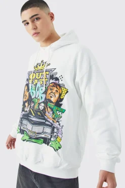 Oversized Outcast Grafitti License Hoodie | BoohooMAN UK