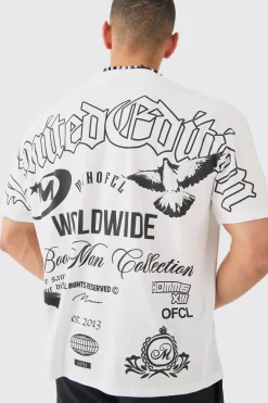 Oversized Over Seams Branded T-shirt | BoohooMAN UK