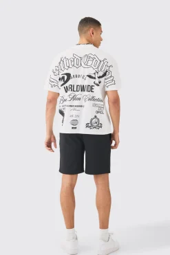 Oversized Over Seams Branded T-shirt | BoohooMAN UK