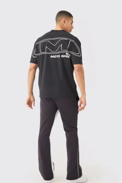 Oversized Over Seams Moto Sport T-shirt | BoohooMAN UK