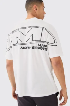 Oversized Over Seams Moto Sport T-shirt | BoohooMAN UK