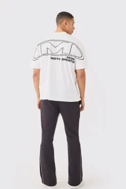 Oversized Over Seams Moto Sport T-shirt | BoohooMAN UK
