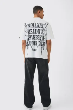 Oversized Over Seams Rottweiler Lightning Graphic T-Shirt | BoohooMAN UK