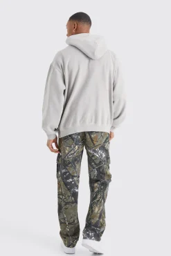 Oversized Overdye Graffiti Graphic Hoodie | BoohooMAN UK