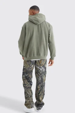 Oversized Overdye Homme Graphic Hoodie | BoohooMAN UK
