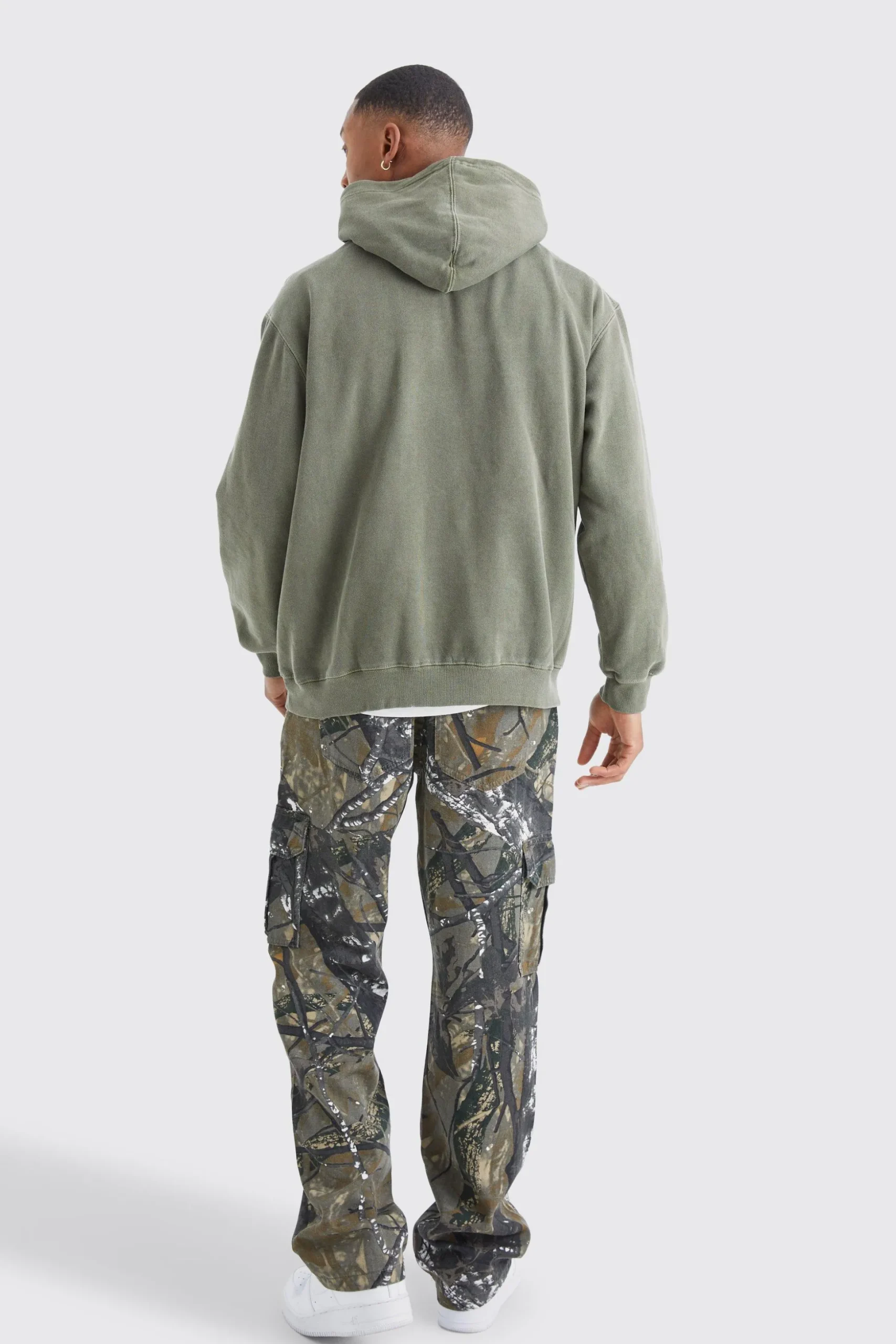 Oversized Overdye Homme Graphic Hoodie | BoohooMAN UK