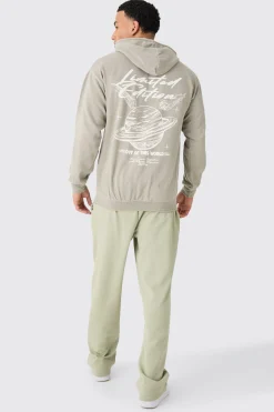 Oversized Overdye Space Graphic Hoodie | BoohooMAN UK