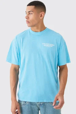 Oversized Overdyed Graphic T-shirt | BoohooMAN UK