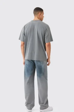 Oversized Overdyed Official Face Graphic T-shirt | BoohooMAN UK