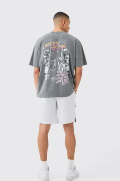 Oversized Overdyed Skull Graphic T-shirt | BoohooMAN UK