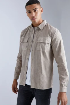 Oversized Overdyed Twill Overshirt | BoohooMAN UK