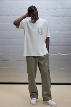 Oversized Overseam Steadie Spray Graphic T-shirt | BoohooMAN UK