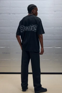 Oversized Overseam Steadie Spray Graphic T-shirt | BoohooMAN UK