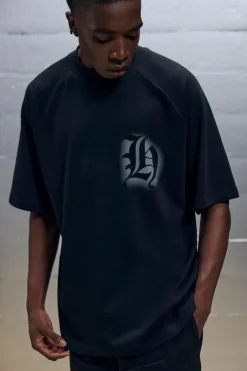 Oversized Overseam Steadie Spray Graphic T-shirt | BoohooMAN UK