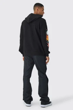 Oversized Paint Splatter Homme Hoodie | BoohooMAN UK