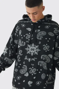 Oversized Paisley Jacquard Hoodie | BoohooMAN UK