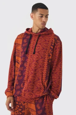Oversized Paisley Jacquard Hoodie | BoohooMAN UK