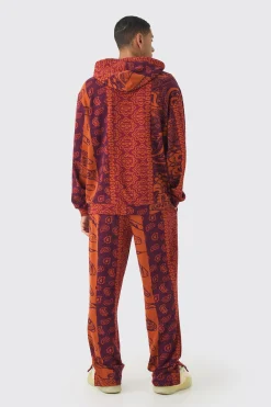 Oversized Paisley Jacquard Hoodie | BoohooMAN UK