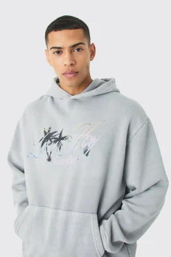 Oversized Paradise Hoodie | BoohooMAN UK
