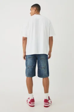 Oversized Peached Heavyweight Lips Graphic Distressed T-shirt | BoohooMAN UK