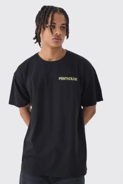 Oversized Penthouse Magazine License T-Shirt | BoohooMAN UK