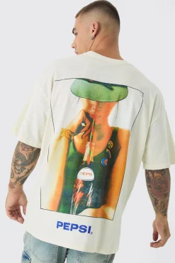 Oversized Pepsi License Print T-Shirt | BoohooMAN UK