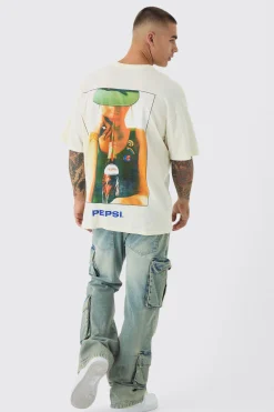 Oversized Pepsi License Print T-Shirt | BoohooMAN UK