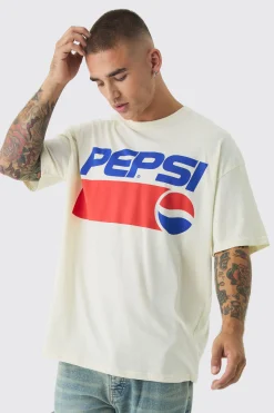 Oversized Pepsi License Print T-Shirt | BoohooMAN UK