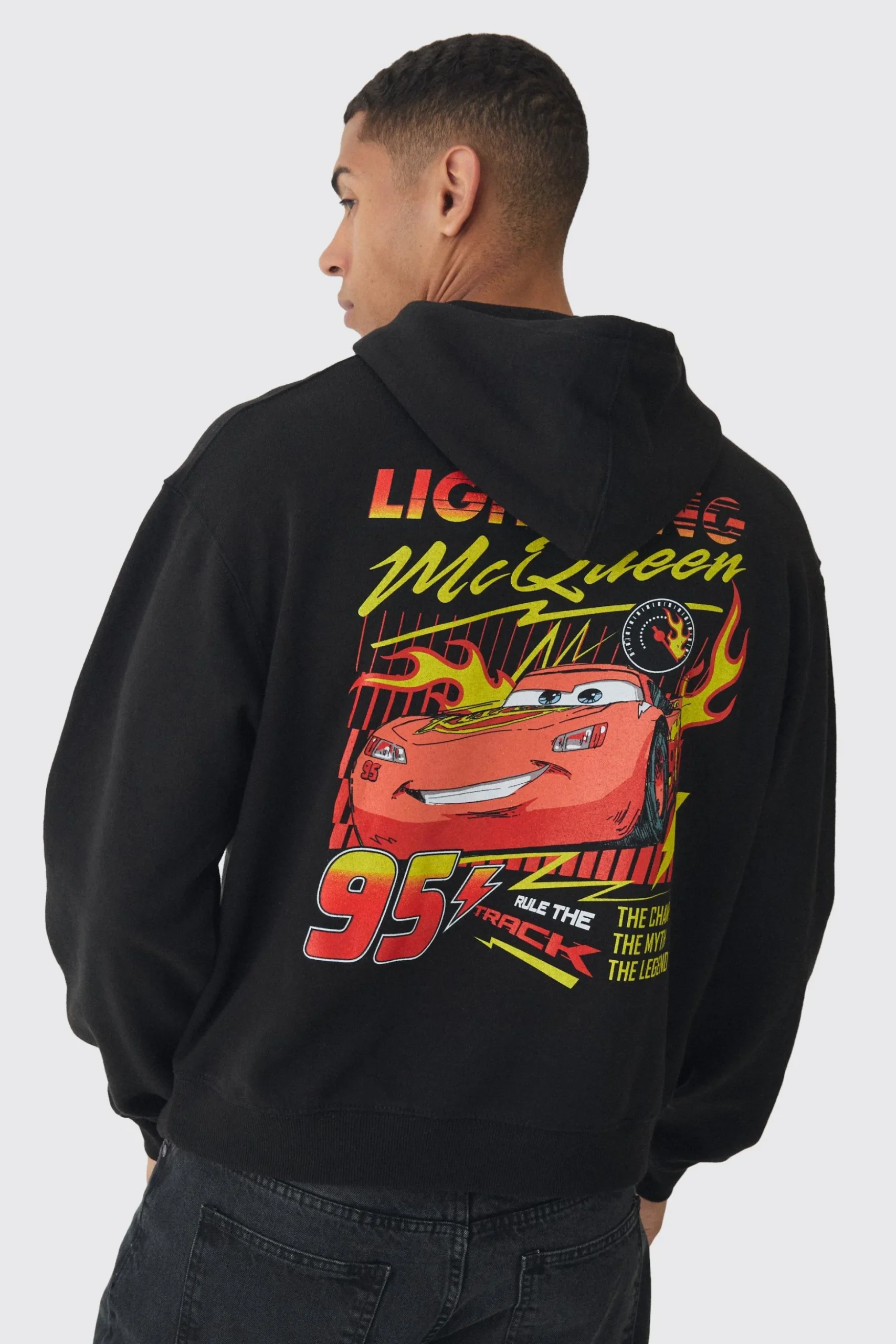 Oversized Pixar Cars License Print Hoodie | BoohooMAN UK