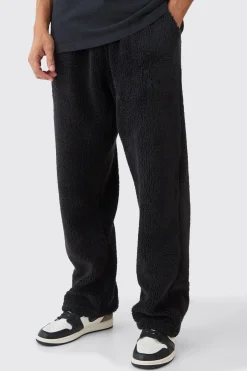 Oversized Plain Borg Jogger | BoohooMAN UK