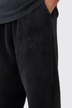 Oversized Plain Borg Jogger | BoohooMAN UK