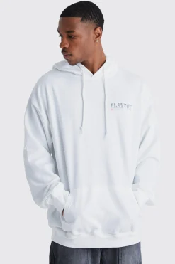 Oversized Playboy License Hoodie | BoohooMAN UK