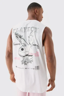 Oversized Playboy License Tank | BoohooMAN UK