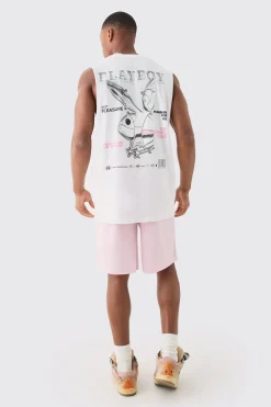Oversized Playboy License Tank | BoohooMAN UK