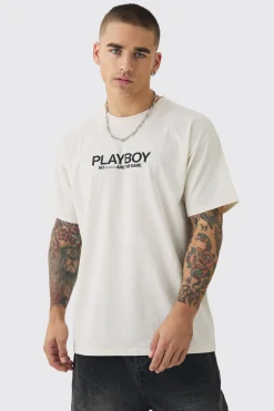 Oversized Playboy License Print T-shirt | BoohooMAN UK