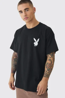 Oversized Playboy License Print T-shirt | BoohooMAN UK