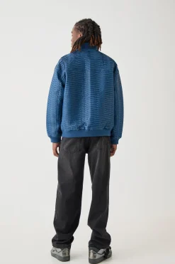 Oversized Pleated Pu Bomber | BoohooMAN UK