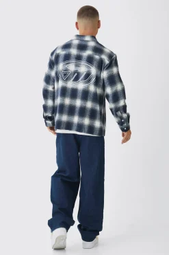 Oversized Pocket Detail Check Overshirt | BoohooMAN UK