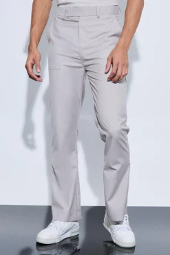 Oversized Pocket Flared Tailored Trousers | BoohooMAN UK