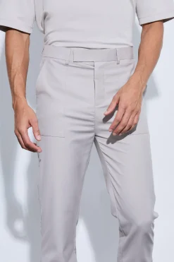Oversized Pocket Flared Tailored Trousers | BoohooMAN UK