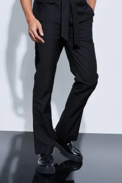 Oversized Pocket Flared Tailored Trousers | BoohooMAN UK