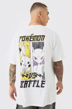 Oversized Pokemon Battle License Back Print T-shirt | BoohooMAN UK