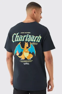 Oversized Pokemon Charizard License T-shirt | BoohooMAN UK