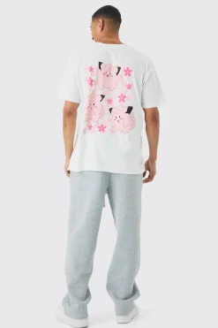Oversized Pokemon Clefairy License Print T-Shirt | BoohooMAN UK