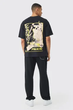 Oversized Pokemon Extended Neck Pikachu License T-shirt | BoohooMAN UK
