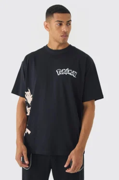 Oversized Pokemon Extended Neck Pikachu License T-shirt | BoohooMAN UK